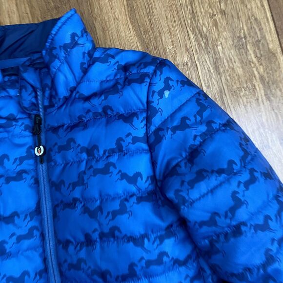 Kerrits Jacket Quilted Puffer Equestrian Horse Coat Zip Blue Youth Medium - Picture 5 of 11
